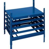 Shelving element 4 drawers f. Boxes LOGS 220 H520xW540xD390mm Blue RAL 5022