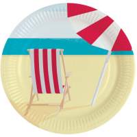 Amscan 23 см бумажные тарелки летняя тематическая вечеринка детский пляжный отдых