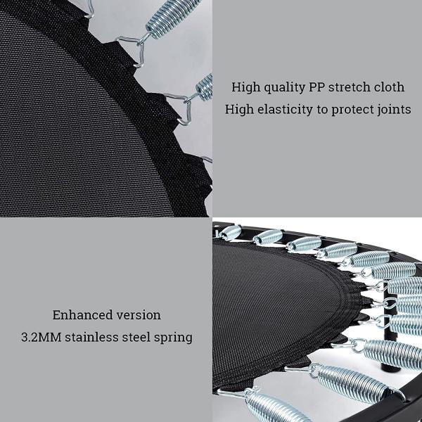 HAOYAO Trampolín Fitness Plegable Con Pasamanos: 100cm, Silencioso Y Ajustable En 5 Alturas HAOYAO Trampolín Fitness Plegable Con Pasamanos: 100cm, Silencioso Y Ajustable En 5 Alturas