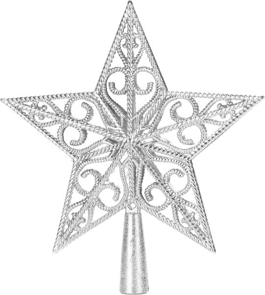Baumspitze Stern Silber - Christbaumspitze Baumspitze Spitze Aufstecker für Tannenbaum Tannenbaumspitze Weihnachtsbaum | Saisonartikel | Weihnachten