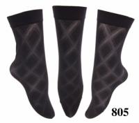 Dámske silónové ponožky - káro, 21-2805