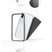 Protective Set Aluminium Bumper + Rückseitenglas iPhone X silver