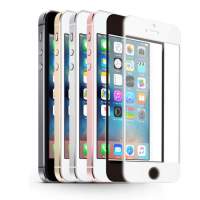 Hartglas Displayschutz für iPhone SE, 5 - mit Microdots white frame