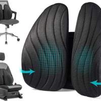 Coussin lombaire Sunix, coussin de dos avec maille 3D respirante, support lombaire pour siège auto, chaise de bureau, fauteuil r