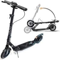 Scooter Erwachsene, Kickscooter für Kinder und Jugendliche, 200 mm große PU 2 Räder, mit Handbremsscheibe und Hinterbremse, 3 Hö