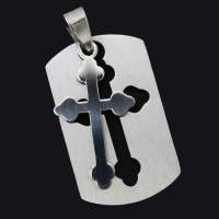 12x Edelstahlanhänger "Kreuz" - 2 teilig ca. 35 x 22 mm
