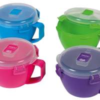 SISTEMA micro pasta pot to go, assorted colors, pack of 4