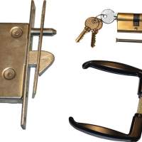 Sliding door lock set PZW PZW 25/60/72/8 mm galvanized square forend length 210mm