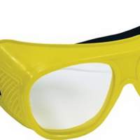 Schutzbrille klar f.Brillenträger splitterfrei mit Gummiband EN166