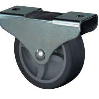 Box roller diameter 50mm height 51mm black rubber wheel for hard floors