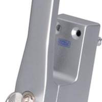 Door bolt 970Z DIN left, round bar 10 mm, silver, lockable