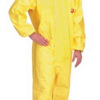 Protective overall size L yellow Tychem C, category III, type 3, 4, 5, 6