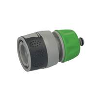 Hose coupling with water stop and soft handle, 1/2 inch female thread