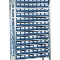 Add-on shelf H2000xW1000xD500mm 14 shelves 112 boxes size. 7 blue