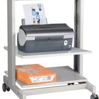 Mobile PC work table, light gray H670xW600xD500mm