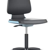 BIMOS work swivel chair Labsit, castors seat shell blue, black, 450-650 mm