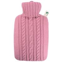HUGO FROSCH hot-water bottle knitted pastel-pink