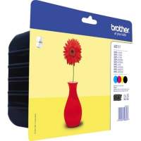 Brother ink cartridge LC-121 4 x 300 pages bw/c/m/y 4 pieces/pack.