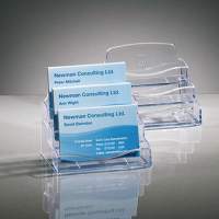 Sigel Visitenkartenständer VA130 100x80x70mm max. 3x70Karten glasklar