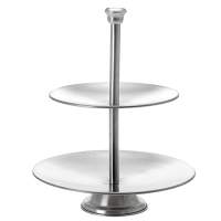 Cake stand stainless steel 2 levels 26cm