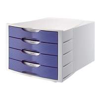 Soennecken drawer box 1553 4closed drawers blue
