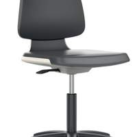BIMOS Labsit swivel work chair, castors, black Supertec fabric, 450-650 mm