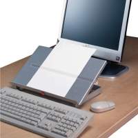 Document holder W350xD247xH60mm, metal silver, adjustable viewing distance