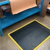 Workplace floor covering ready-made mat L900xW600xS14mm black/yellow