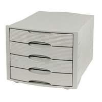 Soennecken drawer box 1554 4closed drawers light grey