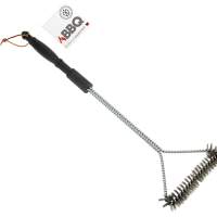 Grill cleaning brush XL stainless steel with black plastic handle 55cm, 12 pieces