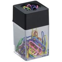 ALCO magnetic box 2217 4.2x7x4.2cm clear/black +30 paperclips