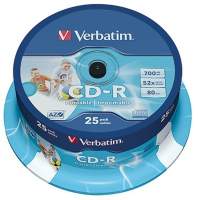 Verbatim CD-R 52x 700MB 80Min. Spindel 25 St./Pack.