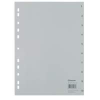 Soennecken register 1519 1-10 DIN A4 full height PP grey
