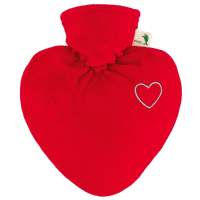 HUGO FROSCH hot-water bottle heart velor red