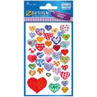 AVERY ZWECKFORM sticker hearts glitter, 78x10=780 stickers