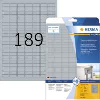 HERMA Etikett Typenschild 25x10mm silber 4.725 St./Pack.