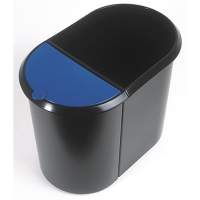 helit Papierkorb Duo-System H6103993 29l oval Kunststoff schwarz/blau