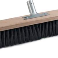 Broom quality mix PVC with metal handle holder flat wood L.500mm