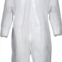 Disposable overalls size XXL PP white, low-lint, double seams, water-repellent