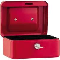 Cash box 15.2x8x11.5cm 5 compartments red