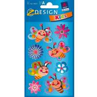 AVERY ZWECKFORM Sticker Schmetterlinge / Blumen 3D, 8x10=80 Sticker