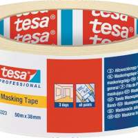 TESA Kreppband 4323 leicht gekreppt hellbeige Länge 50 m Breite 38 mm, 8 Stück