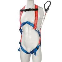 Safety harness with shock absorber, safety harness and shock absorber
