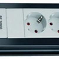 Steckdosenleiste 6fach mit Schalter schwarz/weiß L.3m H05VV-F