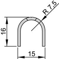 Bandseiten-Schutzprofil BU-16 L. 1355mm für Banddurchmesser 15mm Profil edlestahl