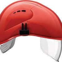 VOSS VisorLight safety helmet, crimson, polyethylene, EN 397