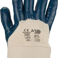 ASATEX Handschuhe 3430 Größe 9 blau Nitrilteilbeschichtung Kategorie II, 1Paar