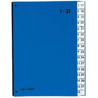 PAGNA desk folder 24329-02 DIN A4 1-31 32 compartments polypropylene blue