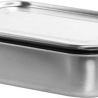 SILBERTHAL Brotdose Edelstahl mit Trennwand – Große Lunchbox 1400ml – Auslaufsicher –-open box