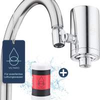 VILTARO® Wasserfilter für Wasserhahn | Edelstahl | Leitungswasser filtern | Filter für Armatur |-open box